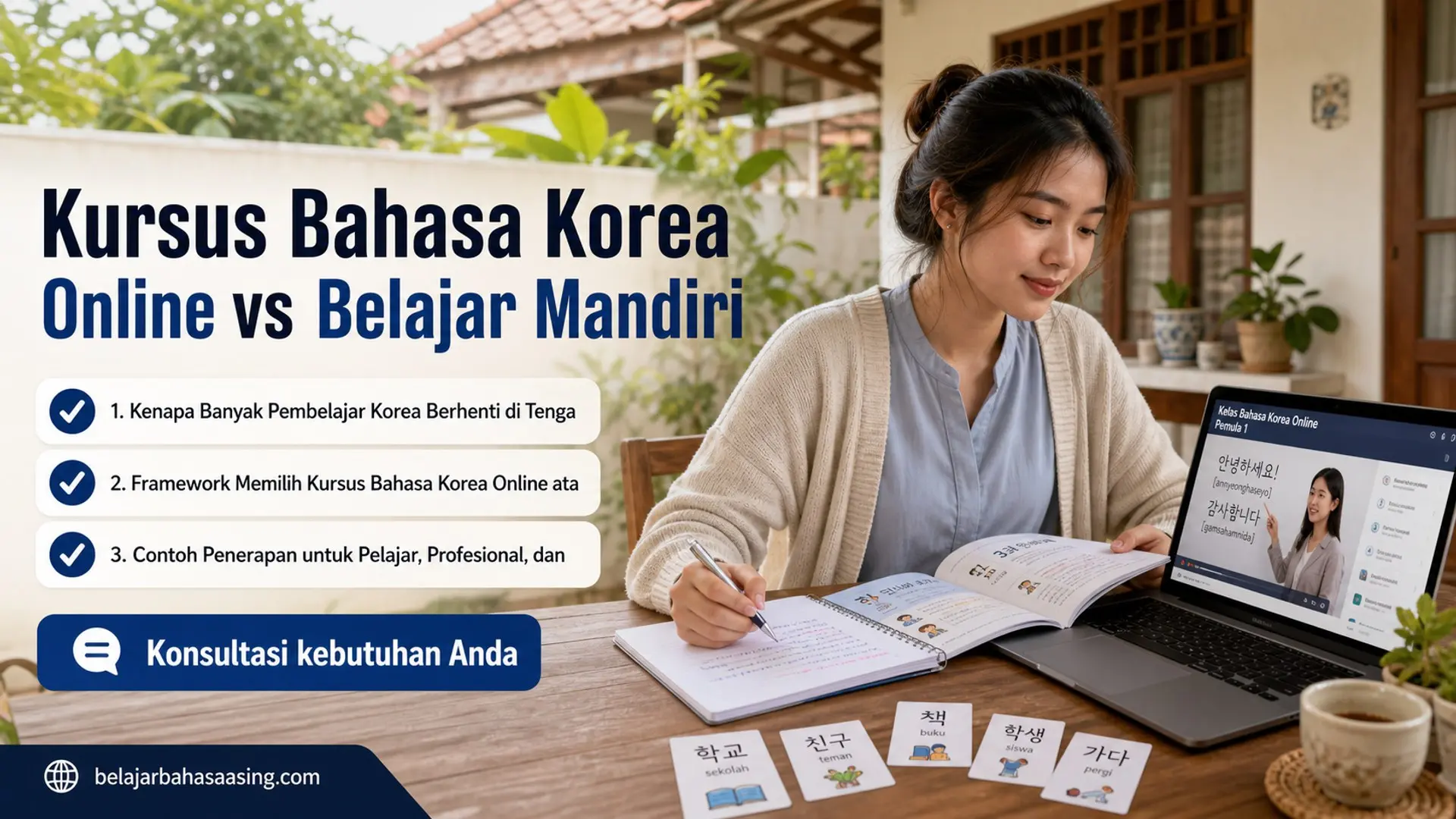 belajar bahasa asing - Kursus Bahasa Korea Online vs Belajar Mandiri